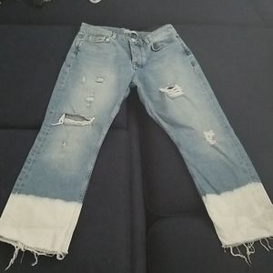 Zara Basic Z1975 Denim Distressed Size 4